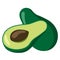 Avocado vector clipart. Whole and half avocado with a stone isolated on a white background.