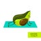 Avocado yoga. Cartoon style cute avocado do yoga. Good for print for clothes, case for smartphone