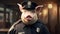 Avocadopunk Pig: A Social Media Portrait In Police Uniform