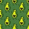 Avocato seamless cat and avocado pattern for wrapping paper and fabrics and kids summer print and party packaging