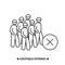 Avoid crowds icon. Social distancing during covid pandemic simple vector illustration.