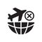 Avoid travel icon - cancel global travel icon - flight cancel icon - denied travel icon