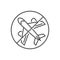 Avoid Travel related vector thin line icon
