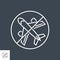 Avoid Travel related vector thin line icon