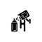 Avoiding graffiti damage with security camera black glyph icon