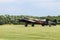 Avro Lancaster bomber `Just Jane` taxiing on airfield