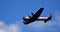 Avro Lancaster world war 2 bomber in flight.