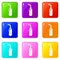 Avto welding torch icons set 9 color collection