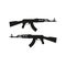 Avtomat Kalashnikova 1947 Assault Rifle Silhouette sign symbol Vector Icon Illustration Isolated on White Background