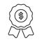 Award Badge Or Winning Prize Ribbon Icon In Line Style