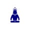 Award, business rank, success, team, winner, crown on head blue color icon