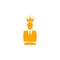 Award, business rank, success, team, winner, crown on head orange color icon