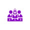 Award, business rank, success, team, winner, crown on head violet color icon