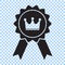 Award with crown and ribbon icon. Best choice symbol. Vector illustration.