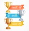 Award Cup Menu Infographic Option Banner Card. Vector