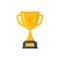 Award cup vector icon. Trophy award cup gold prize champion win victory