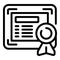 Award diploma icon outline vector. Win prize