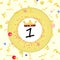Award first place, one for all gold prize badge with paper confetti scatter splashing flat design background vector illustration