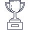 Award goblet trophy cup vector flat line icon