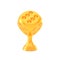 Award golden realistic game dice trophy cup