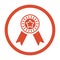 Award icon, achievement, orange vector graphics