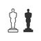 Award icon vector icon. Hollywood trophy symbol illustratio