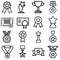 Award icons vector set. trophy icon. achievement illustration symbol. approval sign. approved logo