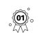 Award line icon. Badge symbol. Quality line icon