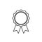 Award line icon in flat style. Rosette symbol