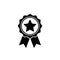 Award medal icon in flat style. Rosette symbol