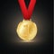 Award medals isolated on transparent background. Vector illustration of winner concept