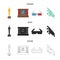 Award Oscar, movie screen, 3D glasses. Films and film set collection icons in cartoon,black,outline style vector symbol