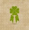 Award ribbon with four-leaf clover for St. Patrick
