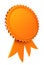 Award ribbon golden reward medal rosette blank