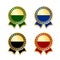 Award ribbons isolated set. Gold design medal, label, badge, certificate. Symbol best sale, price, quality, guarantee or