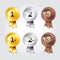 Award ribbons with place numbers illustration design