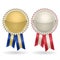 Award rosette gold and silver