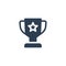 Award with star, trophy cup solid flat icon. vector illustration