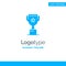 Award, Top, Position, Reward Blue Solid Logo Template. Place for Tagline