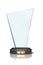 Award trophy, glass prize statue on white background. Champion glory in competition vector illustration. Hollywood fame