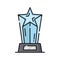 Award trophy glass statue, movie or sport prize