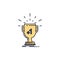 award, trophy, win, prize, first Flat Color Icon Vector