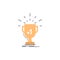 award, trophy, win, prize, first Flat Color Icon Vector