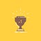 award, trophy, win, prize, first Flat Line Filled Icon. Beautiful Logo button over yellow background for UI and UX, website or