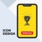 award, trophy, win, prize, first Glyph Icon in Mobile for Download Page. Yellow Background