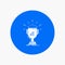 award, trophy, win, prize, first White Glyph Icon in Circle. Vector Button illustration