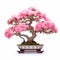 Award Winning Carnation Bonsai With Pink Flowers In Unique Framing