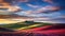 Award Winning Landscape Photo: Tuscany On Sunset In Vibrant Color Fields