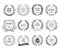 Awards Emblems Black White Set