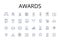 Awards line icons collection. Honors, Prizes, Trophies, Rewards, Accolades, Distinctions, Achievements vector and linear